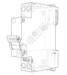 自动断路器概念 韦克托断路器安全力量盒子活力电气控制插图控制板电缆背景图片