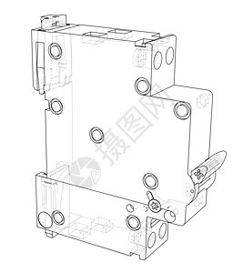 自动断路器概念 韦克托电路保险丝技术控制板盒子力量电缆插图路器活力图片
