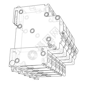 自动断路器概念 韦克托控制板电缆电气盒子电压开关柜活力断路器工程插图图片