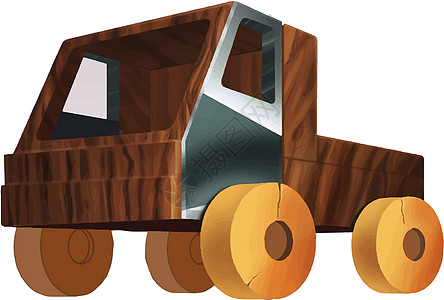 现实的酷车艺术 Isoitatic矢量说明汽车玩具白色机器建筑拖拉机黄色木头力量旅行图片