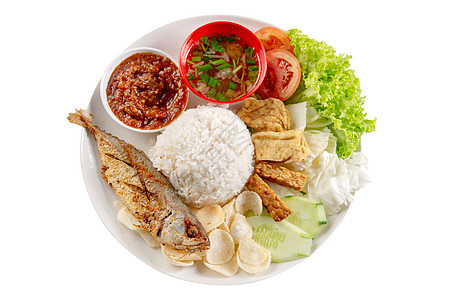 炒竹鱼大米黄瓜盘子美食午餐烹饪豆腐海鲜油炸炙烤马来语背景图片