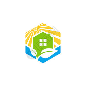 立方体建设家房子房地产标志符号图标矢量设计图片