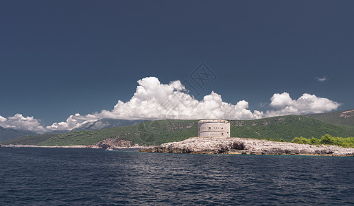 黑山阿尔扎堡垒巡航历史性场景旅行海岸教会全景渠道堡垒废墟图片