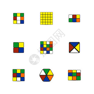 不同形状的游戏立方体 矢量说明图片