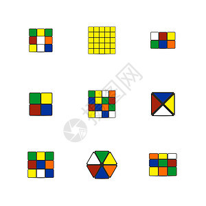不同形状的游戏立方体 矢量说明图片