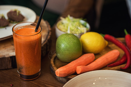 健康的植物食品食物木板蔬菜园艺橙子营养饮食素食菜单排毒图片