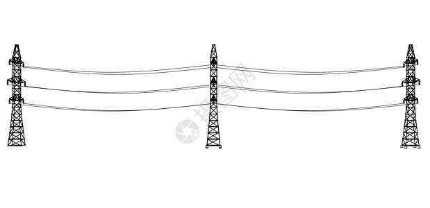 电塔或电塔概念 韦克托力量技术插图电缆电压城市框架草图电报电力图片