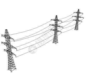 电塔或电塔概念 韦克托电报电力草图电压城市电缆通讯活力技术力量图片