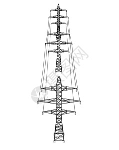 电塔或电塔概念 韦克托通讯电压活力草图电力电报插图城市力量电缆图片