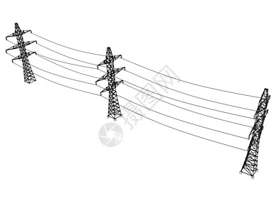 电塔或电塔概念 韦克托通讯电压电力活力力量草图框架电缆插图城市图片