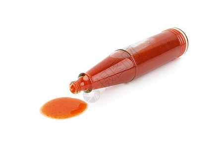 红辣酱瓶子胡椒食物红色调味品玻璃辣椒味道白色图片