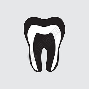描绘牙齿图标 牙根炎症 牙根囊肿 牙髓炎的医学插图图片