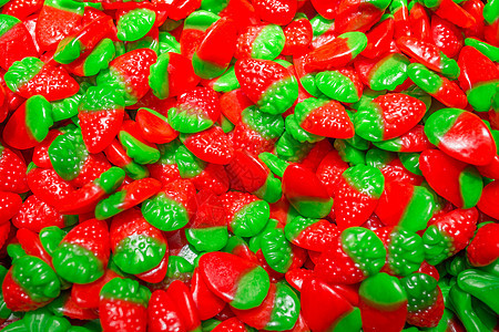 果糖草莓 甜甜的糖果 色彩多彩的细节纹理图片
