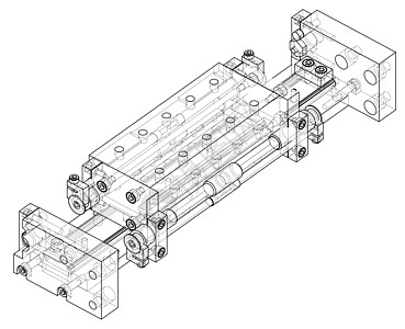 抽象行业对象概念 韦克托机器加工框架气缸大纲圆柱工程盒子制造业草图图片