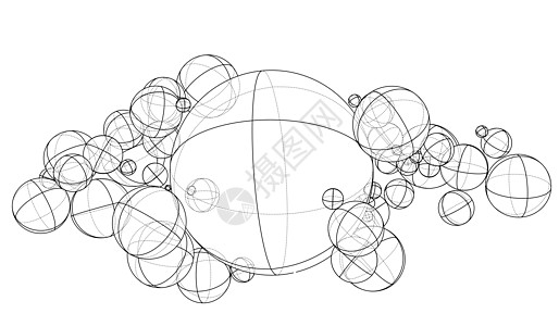 抽象轮廓领域概念 韦克托圆圈线条数字网格纬度插图网络圆形图学行星图片