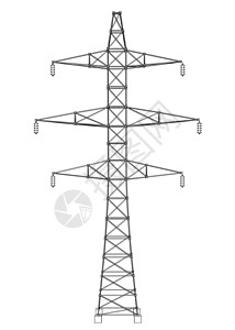 电塔或电塔概念 韦克托通讯力量电缆城市框架电力电报插图技术大纲图片