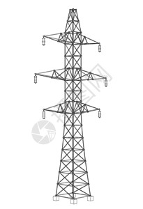 电塔或电塔概念 韦克托通讯电压电缆城市大纲电力插图活力框架草图图片