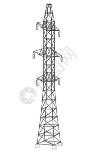 电塔或电塔概念 韦克托通讯电缆插图电力技术电报电压城市活力草图图片