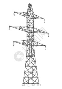 电塔或电塔概念 韦克托城市力量电缆插图电报技术草图大纲通讯电压图片