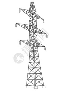 电塔或电塔概念 韦克托技术插图城市通讯电压电报大纲框架活力力量图片