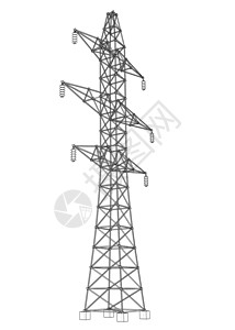 电塔或电塔概念 韦克托电缆通讯力量插图活力大纲电力电压电报城市图片
