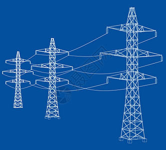 电塔或电塔概念 韦克托通讯技术电报城市电压电力框架插图草图电缆图片