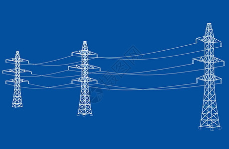 电塔或电塔概念 韦克托通讯力量活力城市电缆草图电报插图电力技术图片