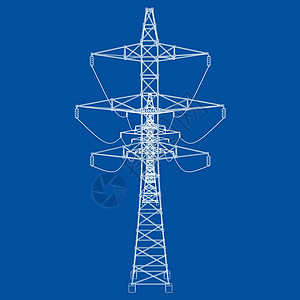 电塔或电塔概念 韦克托城市技术草图电报框架通讯电缆插图活力电力图片