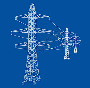 电塔或电塔概念 韦克托电报插图活力框架通讯技术力量电压电力城市图片