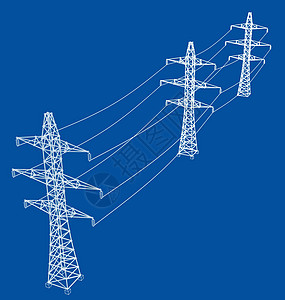 电塔或电塔概念 韦克托力量电报电缆技术电力城市框架通讯活力插图图片