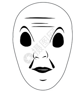 白色背景的人的面罩(身戴白底人面具)背景图片