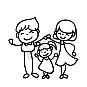 手绘抽象卡通快乐的人家庭幸福骗局孩子们乐趣创造力婴儿爸爸艺术绘画卡片孩子父母图片