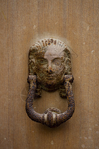古意大利式门敲门器门把手风格青铜金属入口装饰木头建筑学动物黄铜图片