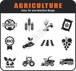 农业图标 se收割机认证幼苗牛奶卡车小麦燕麦粮食生态产品图片