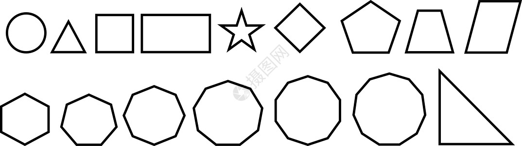 形状六边形商业收藏七边形八角形圆圈条款插图星星学校图片