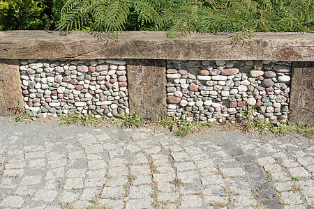 鹅卵石铺成的街道纹理背景岩石铺路小路地面石头花岗岩人行道路面正方形背景图片