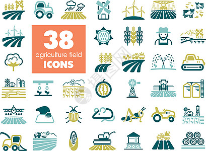 农田图标 农业标志粮仓栽培拖拉机肥料害虫除尘器粮食风泵收成刺槐图片