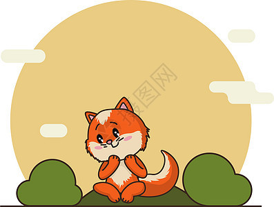 以卡通风格刻薄的红狐狸图片