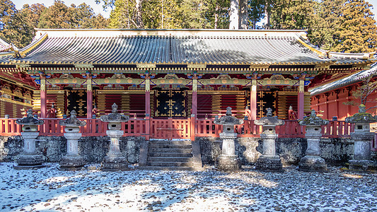 圣金科三圣商店在托绍古神社 J区尼科宗教神社建筑学历史性将军历史遗产建筑佛教徒石头图片