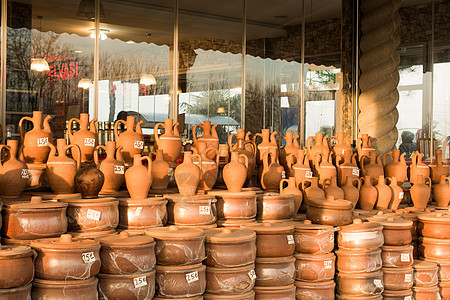 供出售的哈登粘土锅陶瓷硬化市场厨房艺术陶罐古董水壶工艺黏土图片