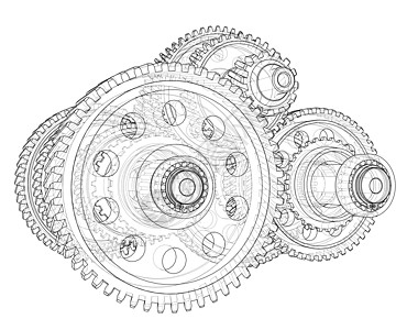 概述齿轮箱概念 韦克托商业工程工业3d矢量车轮工厂团队牙齿齿轮图片