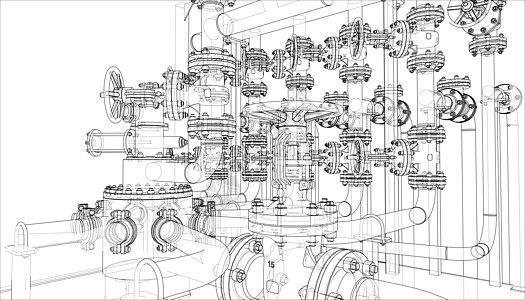 工业设备草图 韦克托汽油插图技术化学品植物活力气体工程工厂管子图片