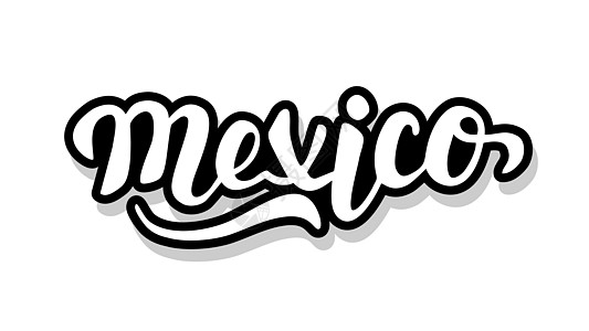 用于您设计插图概念的墨西哥书法模板文本 白孤立背景上的手写字母标题矢量单页文字( W)图片