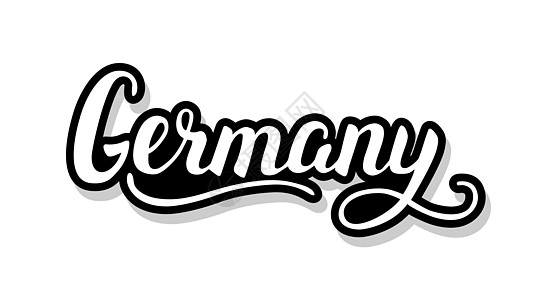 德国书法模板文本为您的设计插图概念 白色孤立背景上的手写字母标题矢量词图片