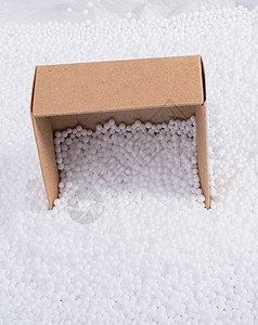 白色聚苯乙烯泡沫球上的盒子防震惊喜礼物盒包装圆形展示礼物图片