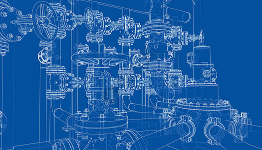 工业设备草图 韦克托龙头工程配件气体管子技术阀门管道化学品螺栓图片