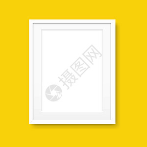孤立在黄色背景上的相框标签横幅店铺质量办公室海报商业塑料绘画艺术图片