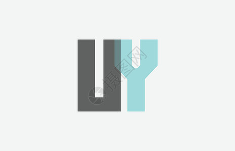 UY UY Y 组合的蓝色灰色面糊蓝字母字母图片