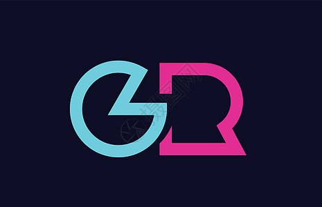 GG R 蓝色粉红色彩色字母字母字母标识组合图片