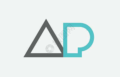 蓝色灰色字母字母 ap p 徽标图标的组合背景图片